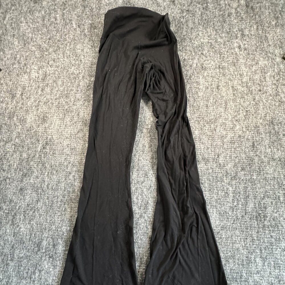 Black Flared Leggings - small